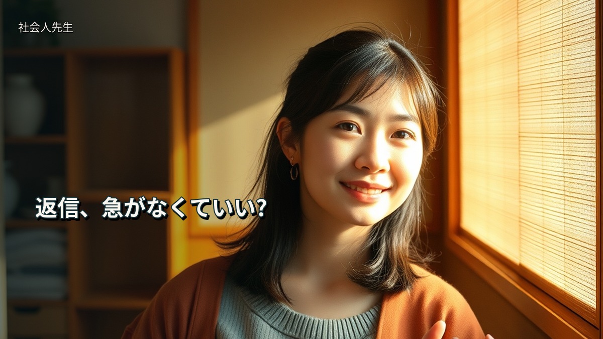 返信、急がなくていい?