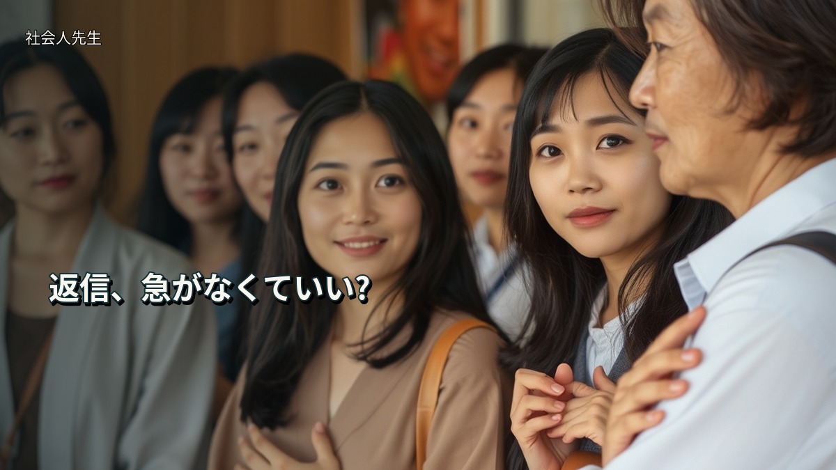 返信、急がなくていい?