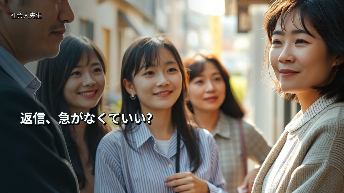 返信、急がなくていい?