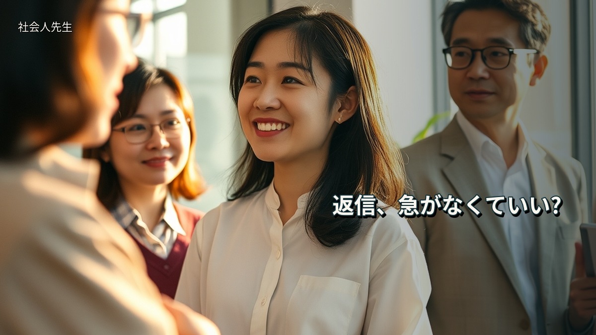 返信、急がなくていい?
