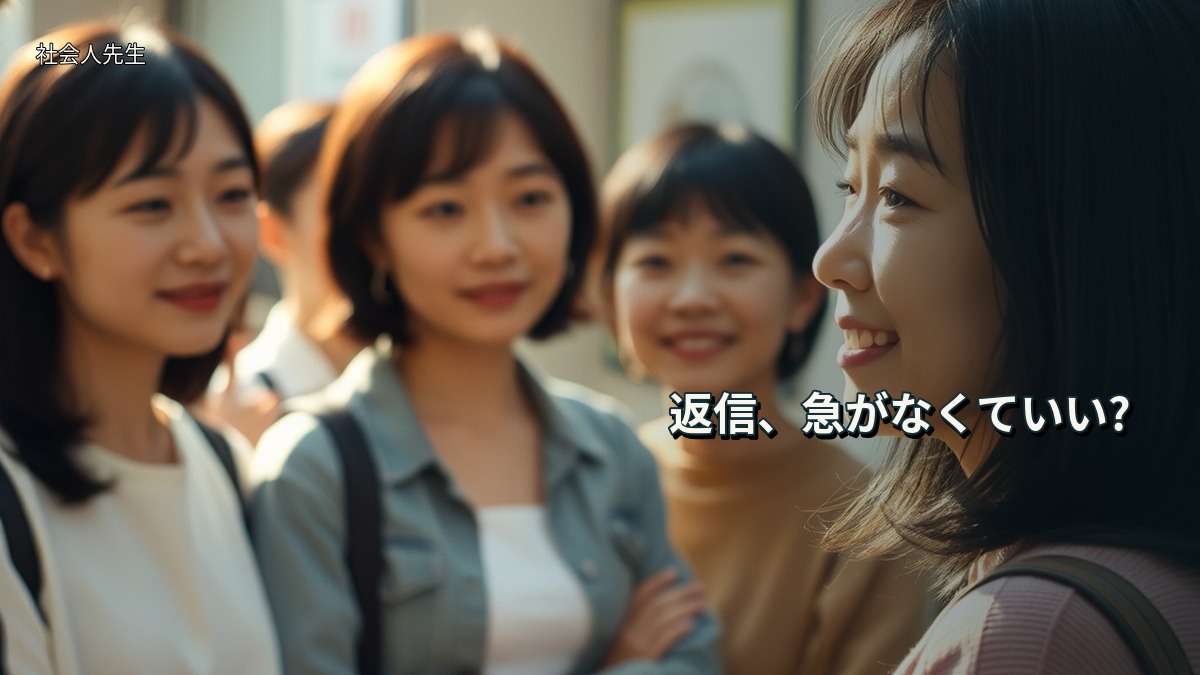 返信、急がなくていい?