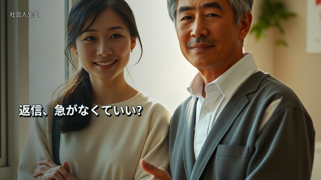 返信、急がなくていい?