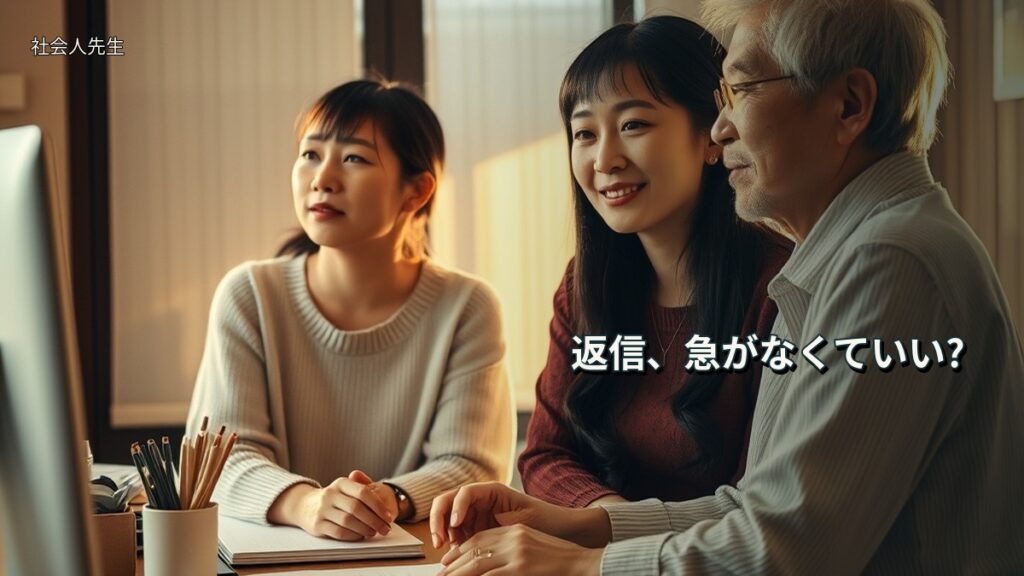 返信、急がなくていい?