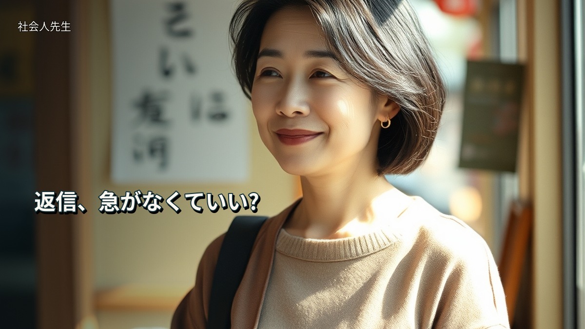 返信、急がなくていい?