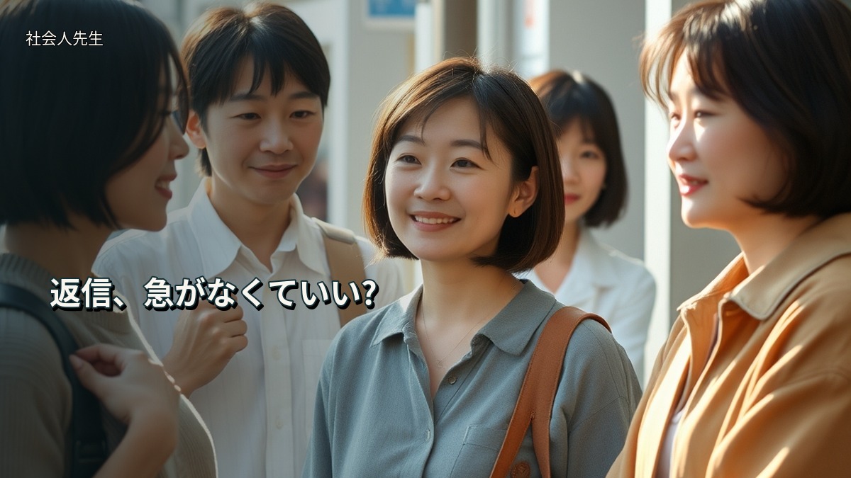 返信、急がなくていい?