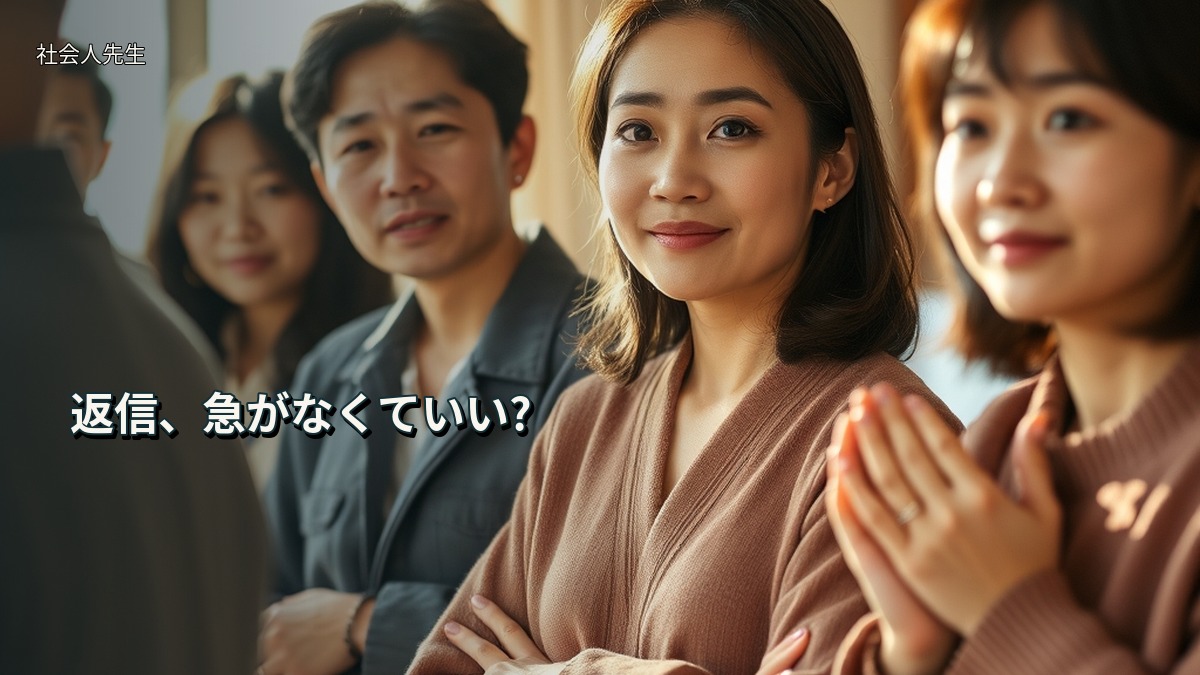 返信、急がなくていい?