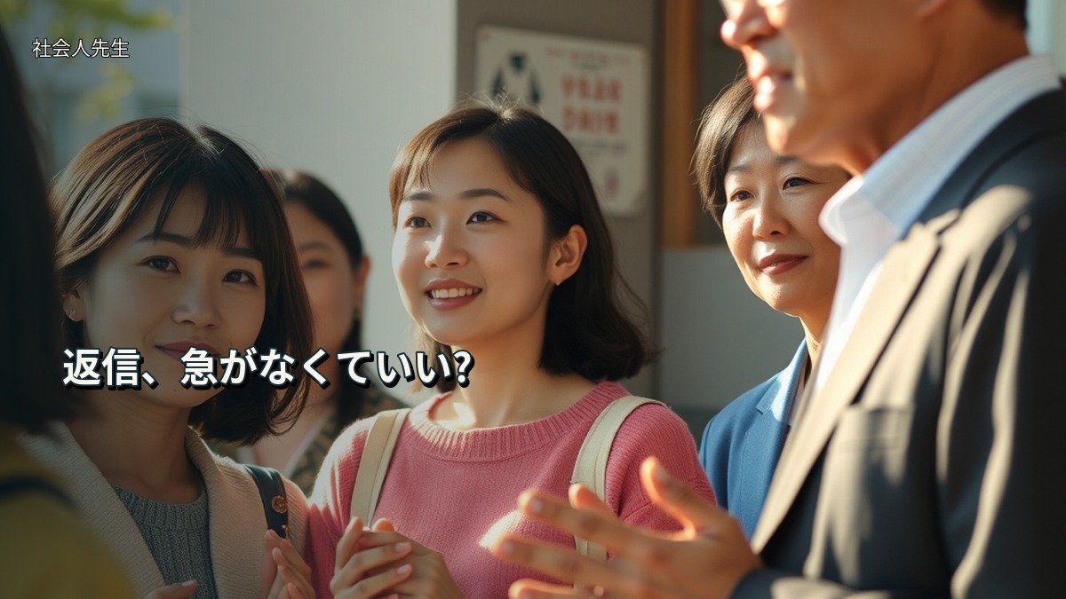 返信、急がなくていい?