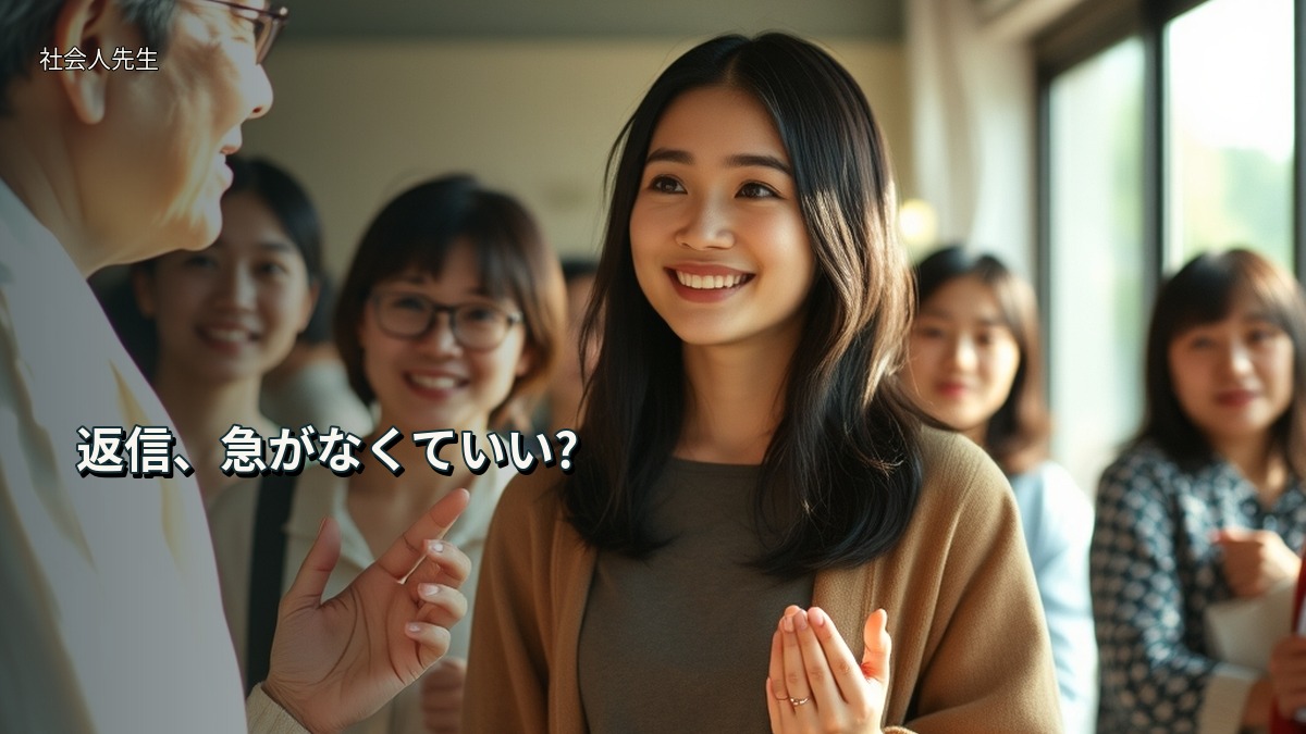 返信、急がなくていい?
