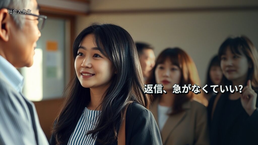 返信、急がなくていい?