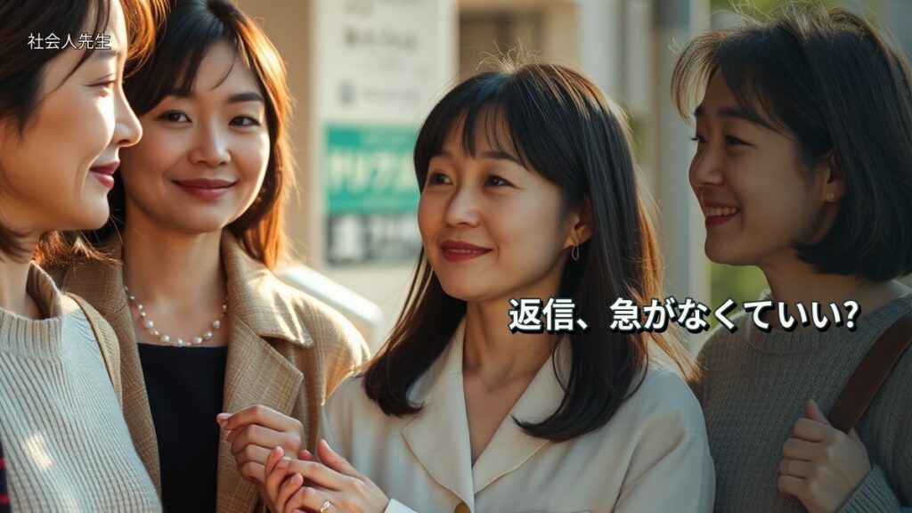 返信、急がなくていい?