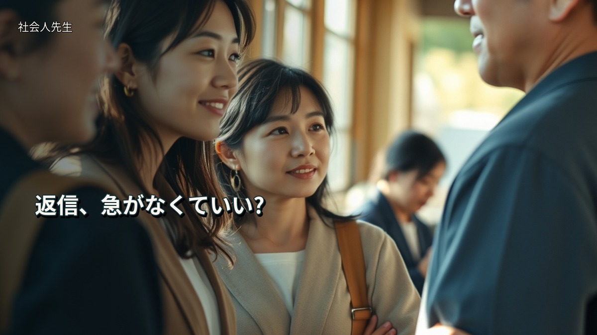返信、急がなくていい?