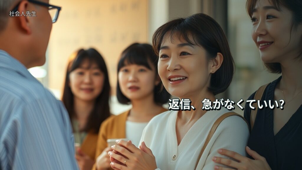 返信、急がなくていい?