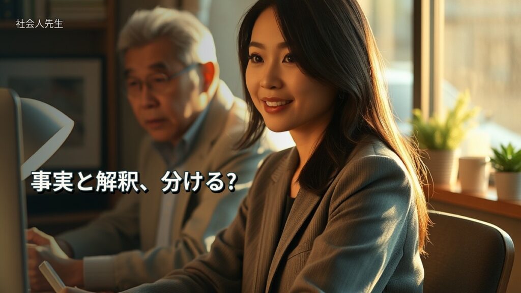 事実と解釈、分ける?