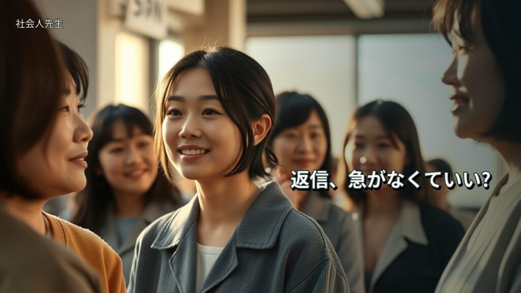 返信、急がなくていい?