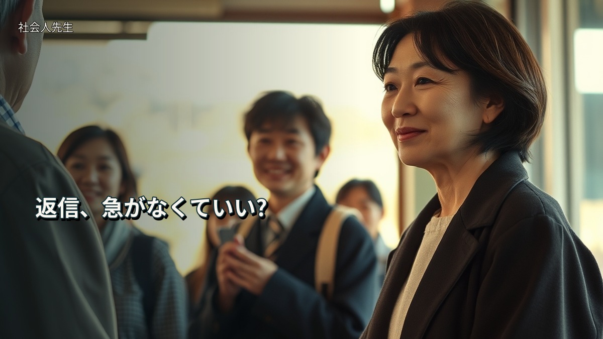 返信、急がなくていい?