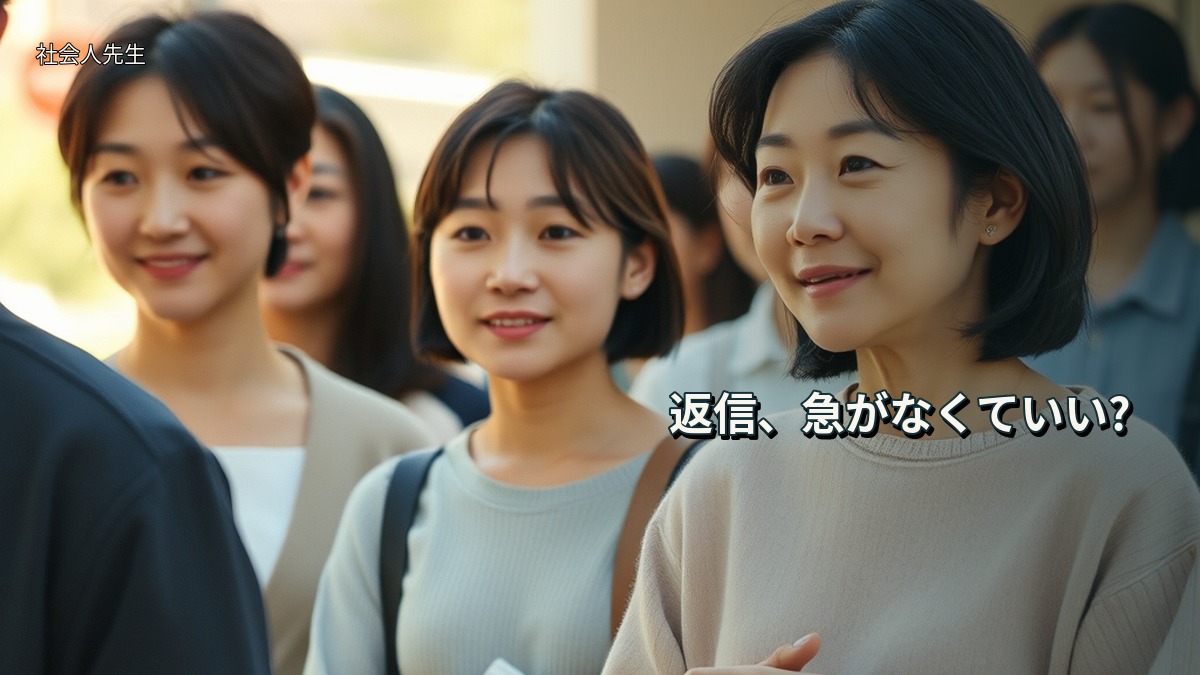 返信、急がなくていい?