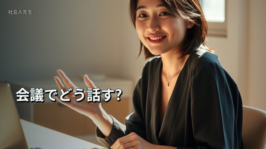 会議でどう話す?