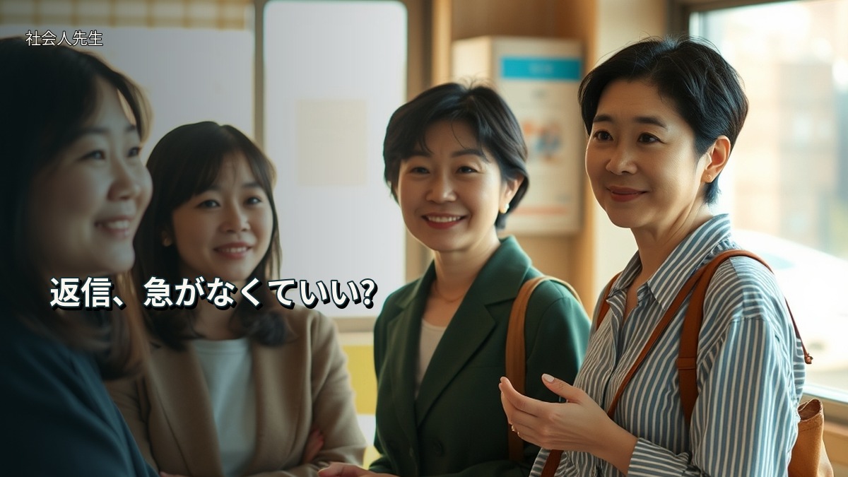 返信、急がなくていい?