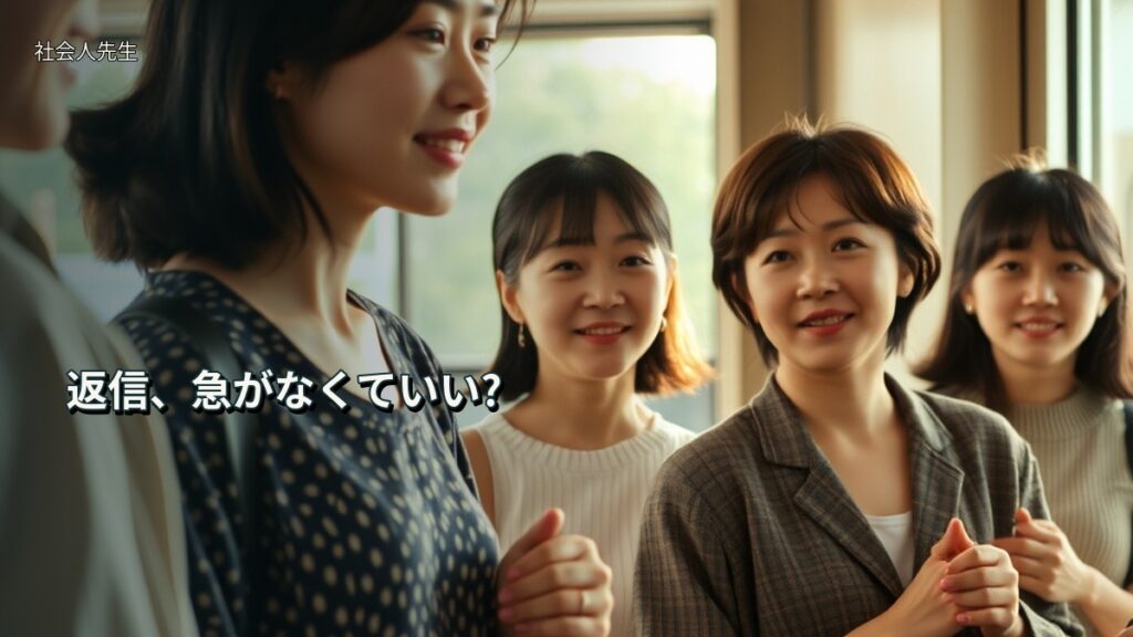 返信、急がなくていい?