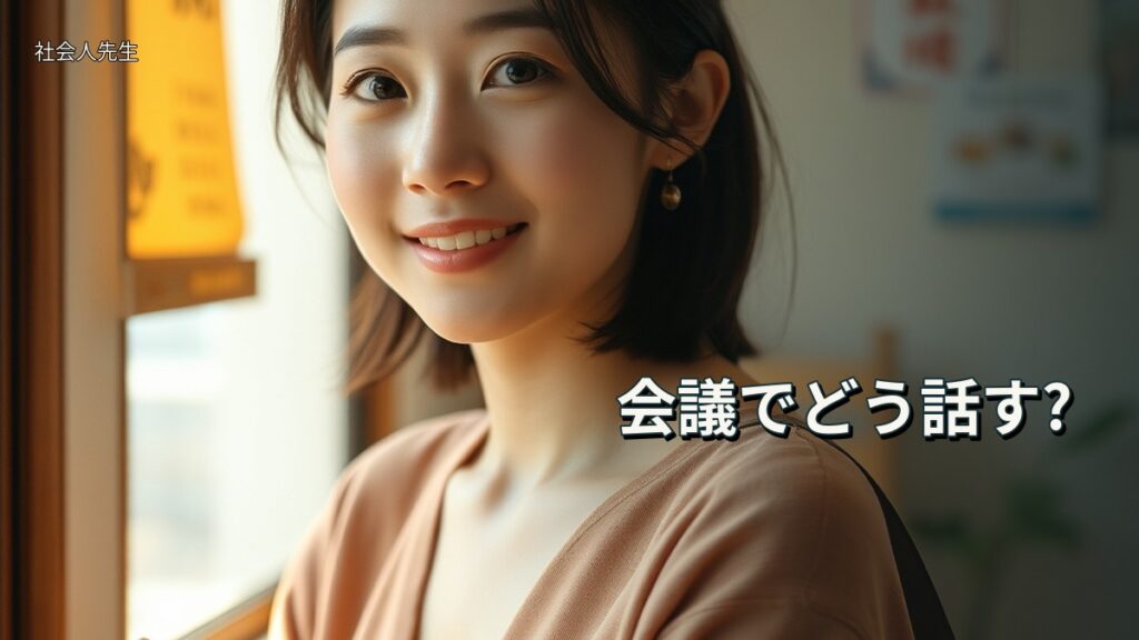 会議でどう話す?