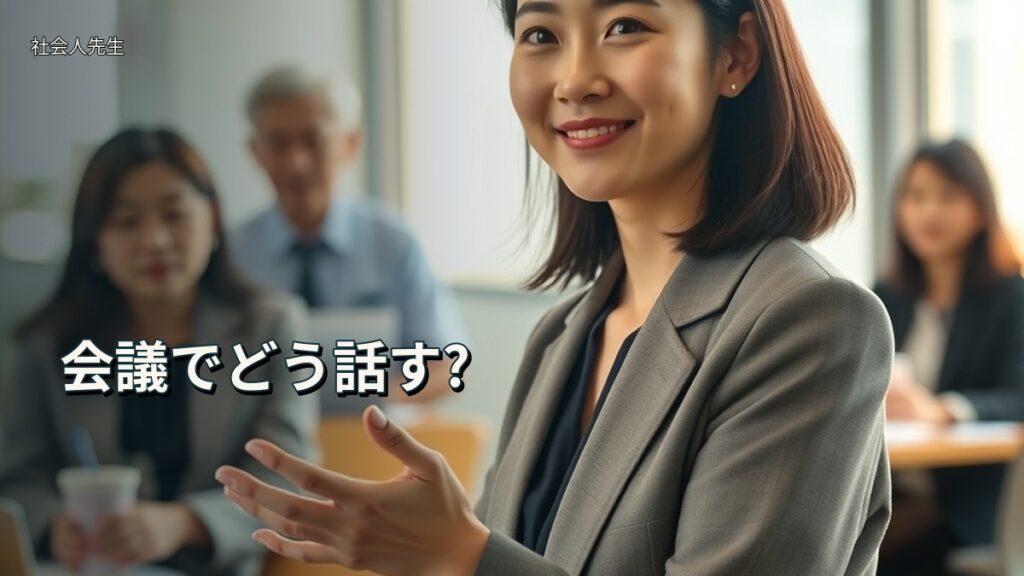 会議でどう話す?