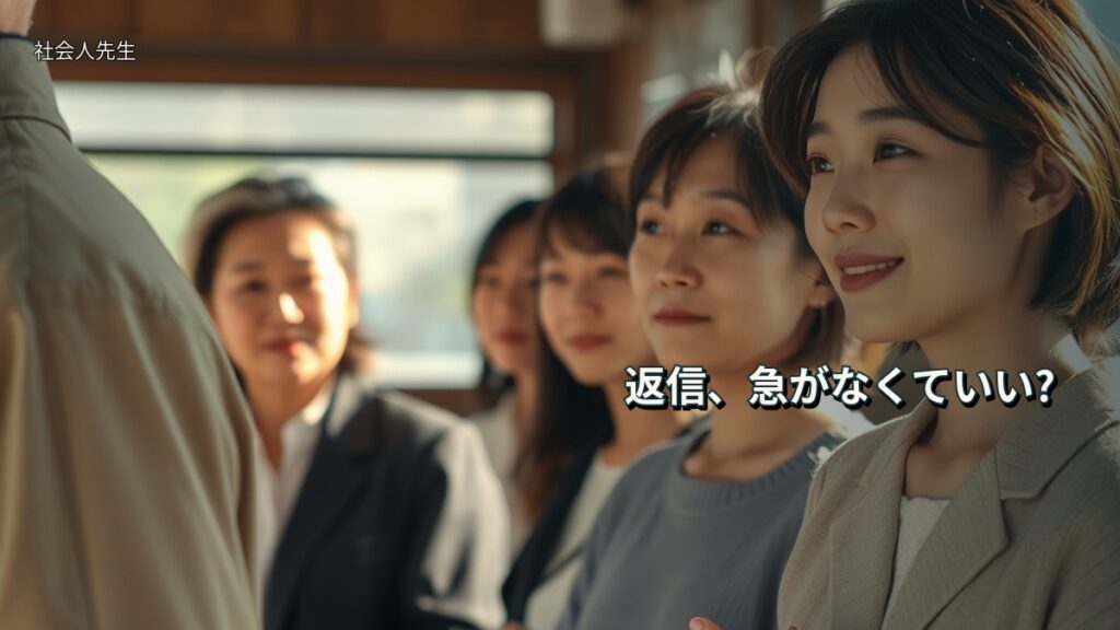返信、急がなくていい?