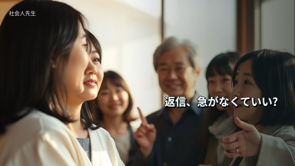 返信、急がなくていい?