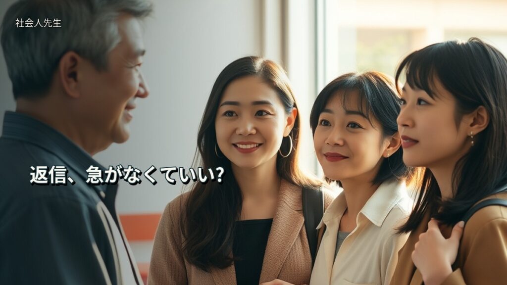 返信、急がなくていい?
