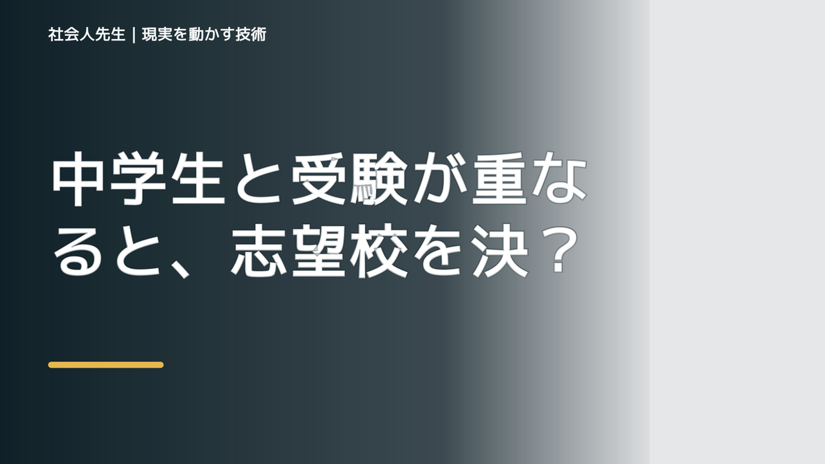 中学生と受験が重なると、志望校を決められないとき、未来を判断基準にするには？｜ゴール｜本音 × 現状の外 × 世界