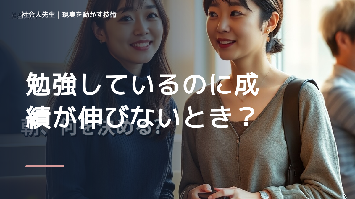 勉強しているのに成績が伸びないとき、見方を変えると何が見える？