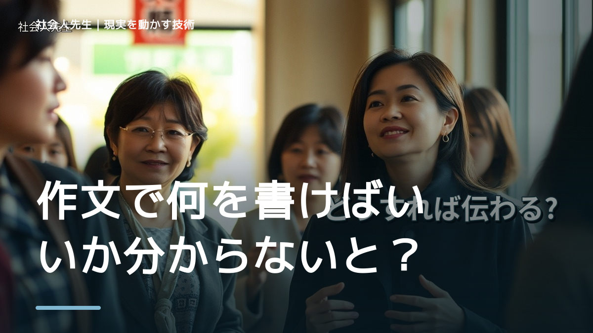 作文で何を書けばいいか分からないとき、見方を変えると何が見える？