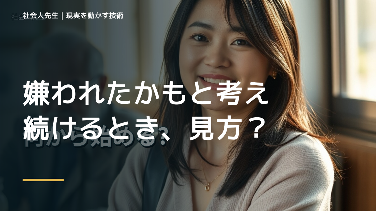 嫌われたかもと考え続けるとき、見方を変えると何が見える？