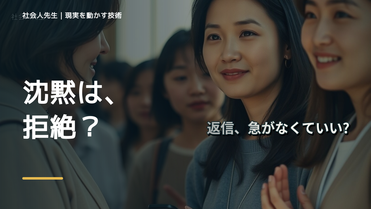 沈黙が気まずいとき、見方を変えると何が見える？