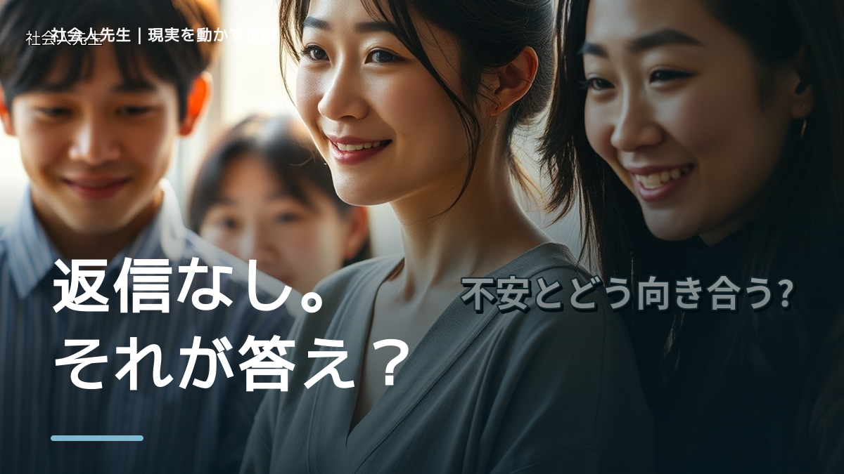 返事が来ないと「怒らせた?」と思うとき|不安を小さくする考え方|変えない条件