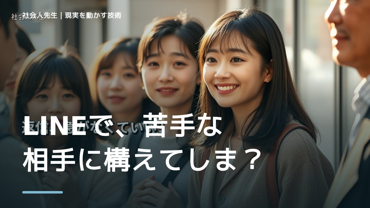 LINEで、苦手な相手に構えてしまうとき、自分の見方だけで決めないために｜相手への純粋な興味