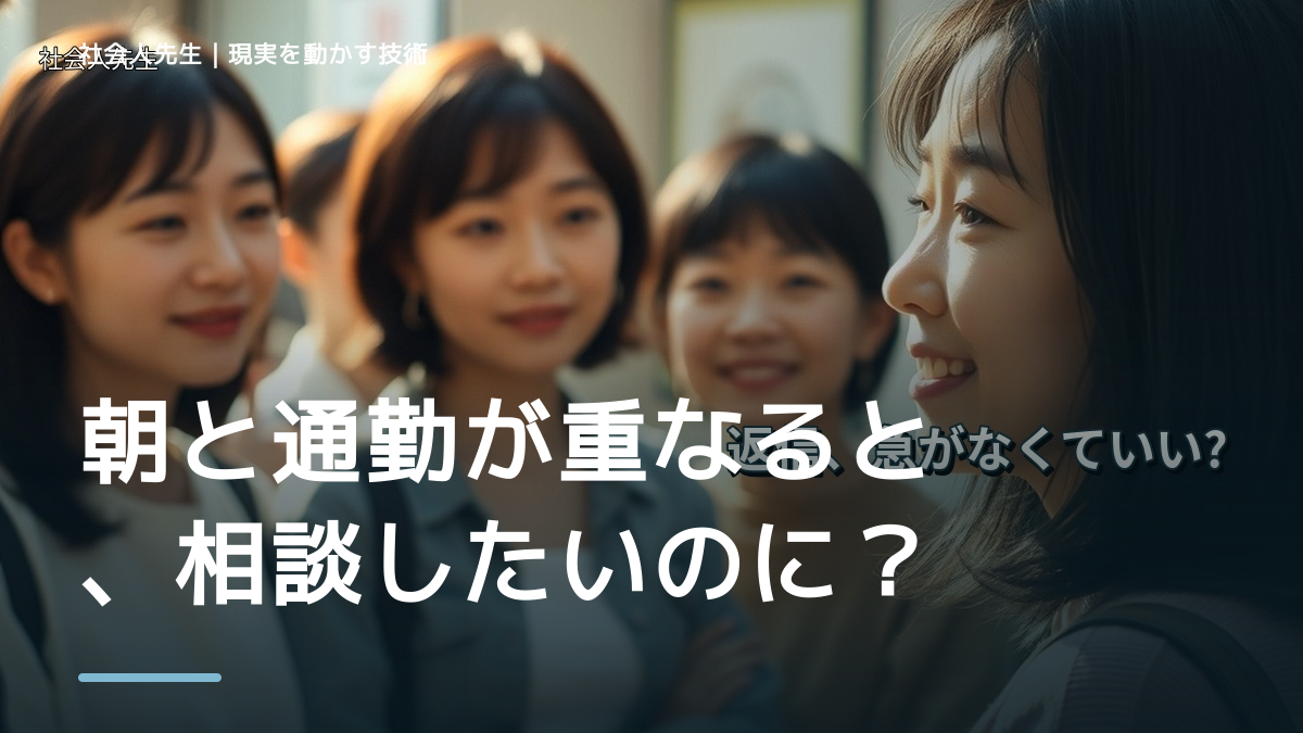 朝と通勤が重なると、相談したいのに何から話せばいいか分からないとき、どうする？｜事実と解釈を分ける