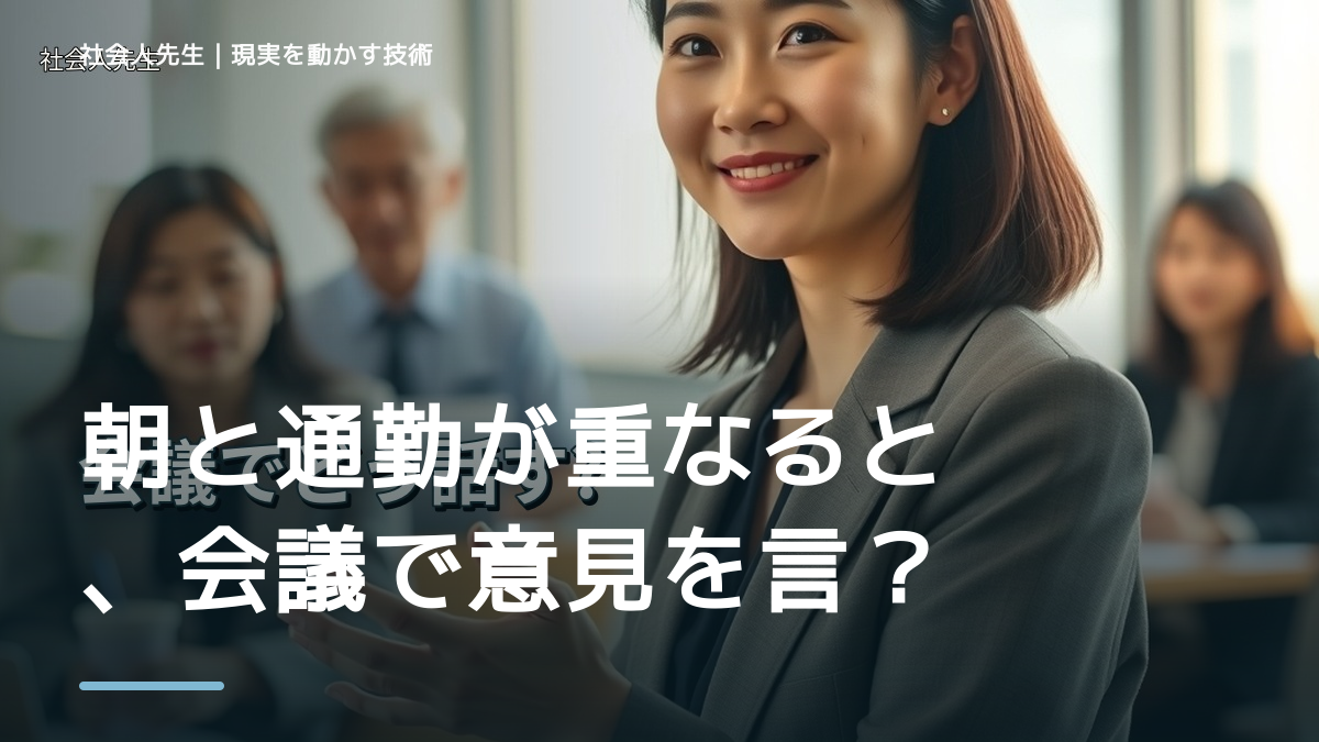 朝と通勤が重なると、会議で意見を言えないとき、気合いでなく自然に動ける状態を育てる｜信頼・影響力