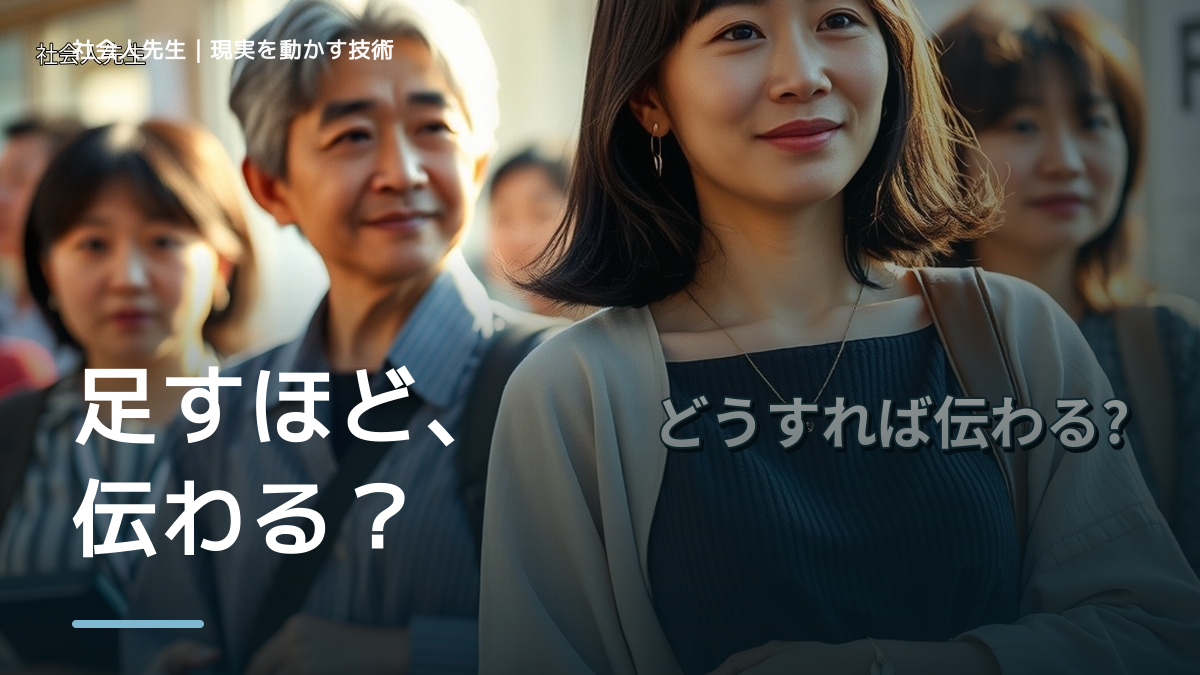 説明しても伝わらないをラクにするには？｜迷いを整理して次の一手を決めやすくするとき、未来へつながる次の一手は？｜信頼の蓄積