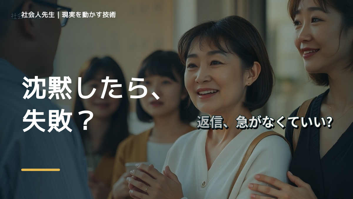 初対面で会話が続かない｜迷いを整理して次の一手を決めやすくするとき、自分の見方だけで決めないために｜無為｜やりすぎず、自然に立ち上がる