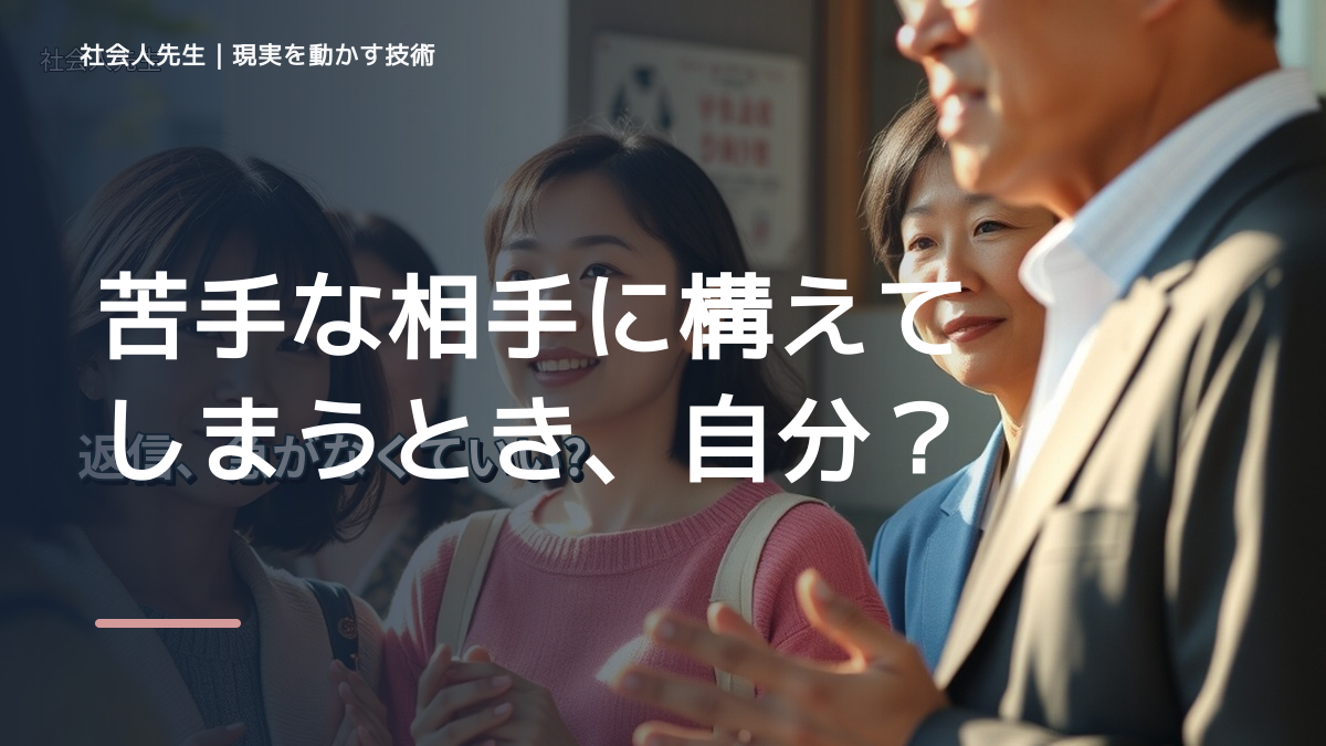 苦手な相手に構えてしまうとき、自分の見方だけで決めないために｜相手への純粋な興味