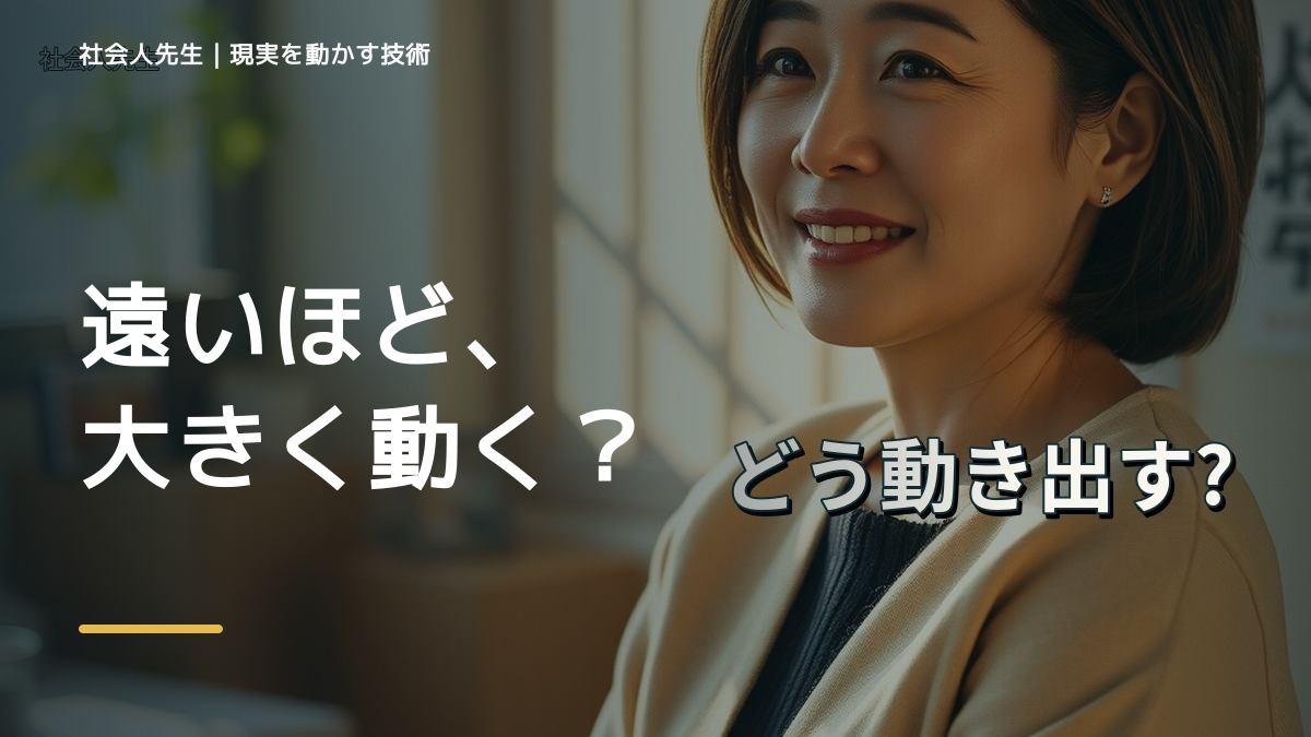 目標が遠すぎて動けないならどうする？｜迷いを整理して次の一手を決めやすくするとき、未来へつながる次の一手は？｜未来が現実へ