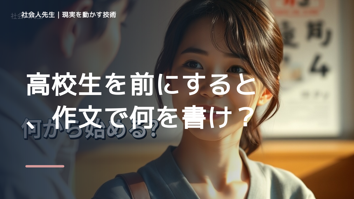 高校生を前にすると、作文で何を書けばいいか分からないとき、どうする？｜事実と解釈を分ける