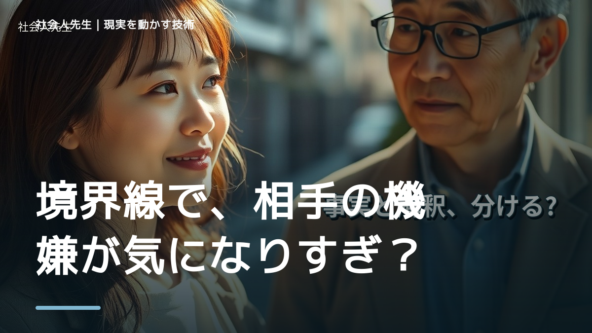 境界線で、相手の機嫌が気になりすぎるとき、自分の見方だけで決めないために｜相手への純粋な興味