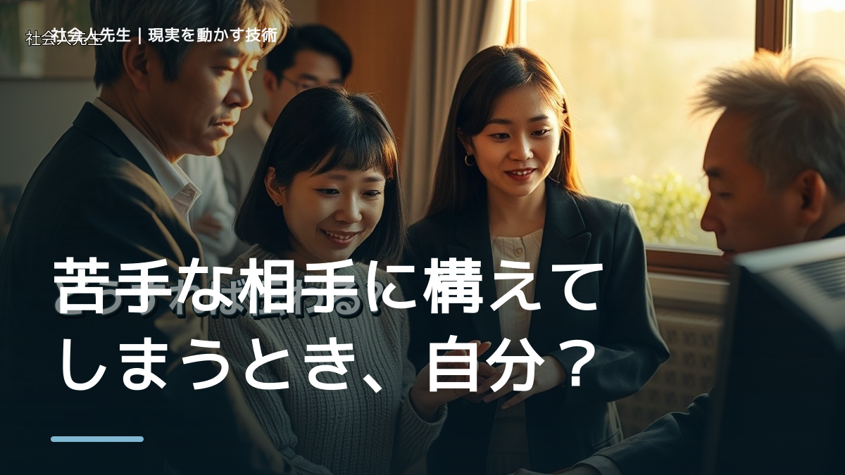 苦手な相手に構えてしまうとき、自分の見方だけで決めないために｜相手への純粋な興味