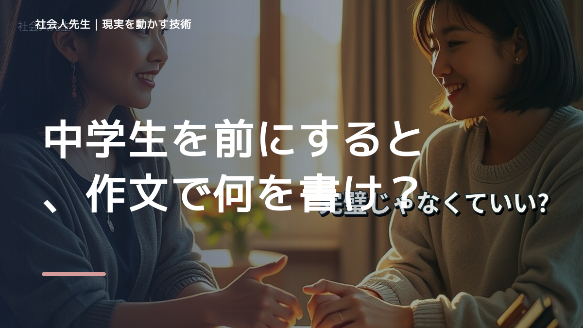 中学生を前にすると、作文で何を書けばいいか分からないとき、どうする？｜事実と解釈を分ける
