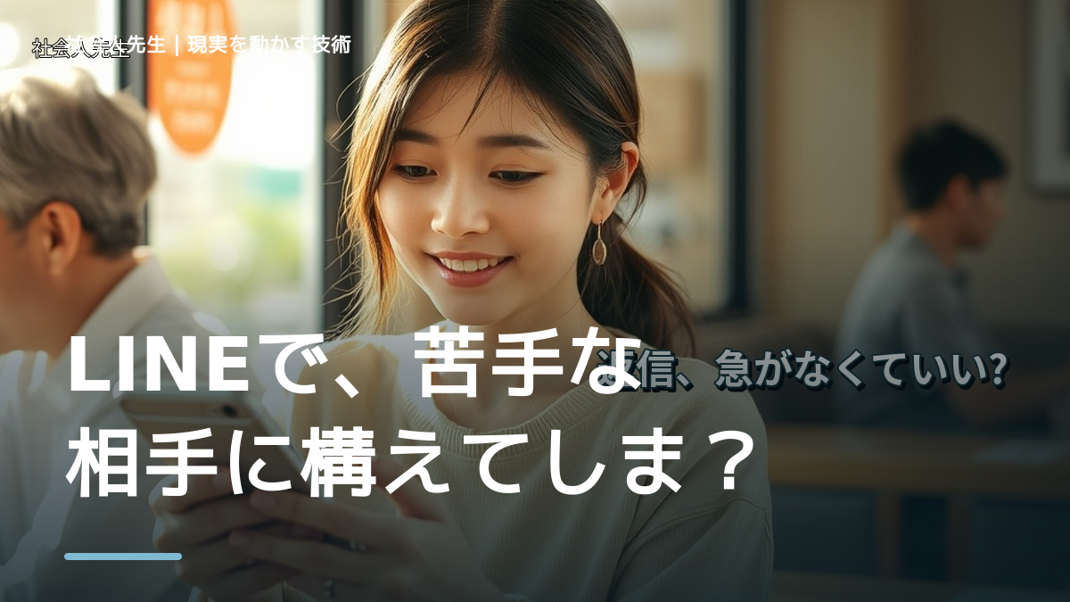 LINEで、苦手な相手に構えてしまうとき、自分の見方だけで決めないために｜相手への純粋な興味